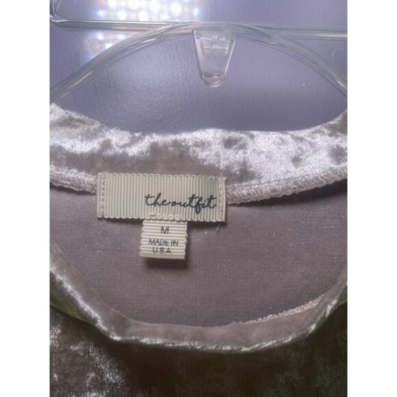 Crushed Velvet Short Sleeve Top With Pocket Celebration Holiday Party New Years - Picture 3 of 7